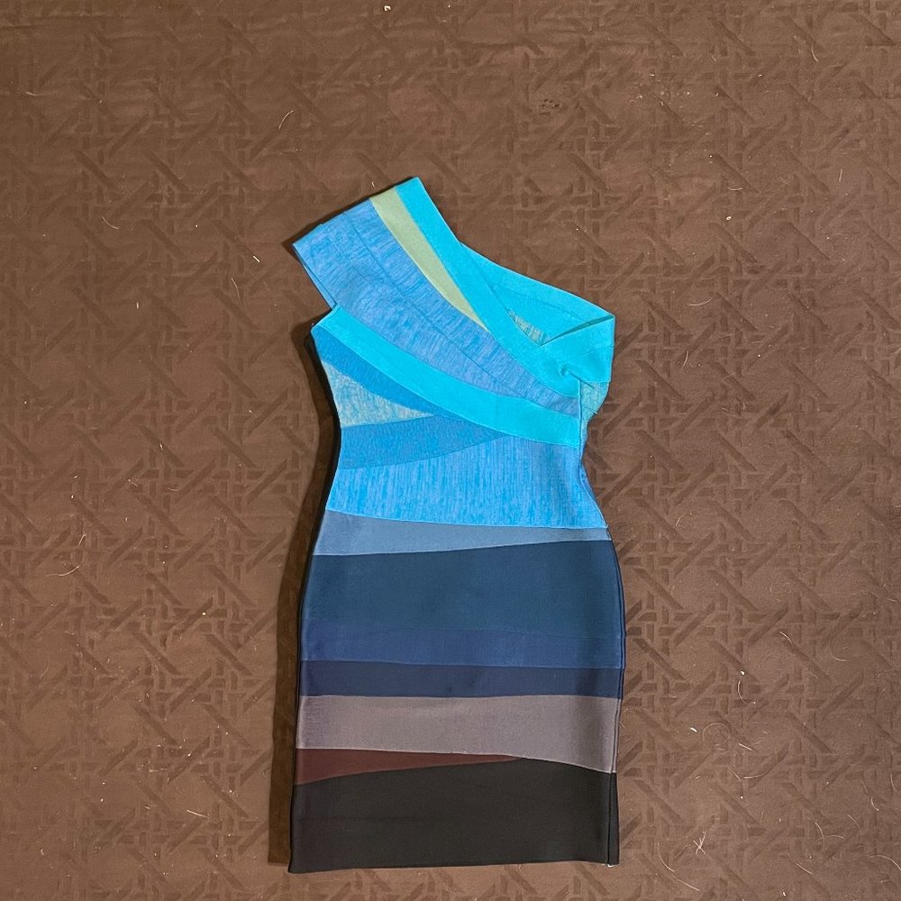 Blue Ombre Bandage Dress